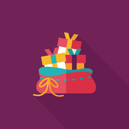Christmas girl flat icon with long shadowのイラスト素材