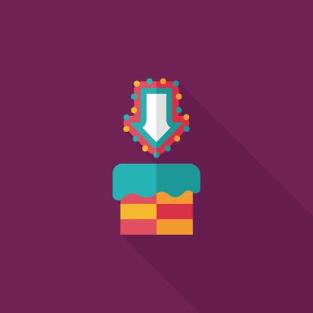 Roof sign flat icon with long shadowのイラスト素材