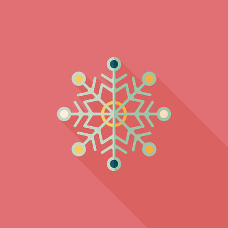 Snowflake flat icon with long shadowのイラスト素材