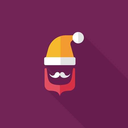 Santa Claus flat icon with long shadowのイラスト素材