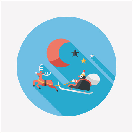 Santa Claus flat icon with long shadowのイラスト素材