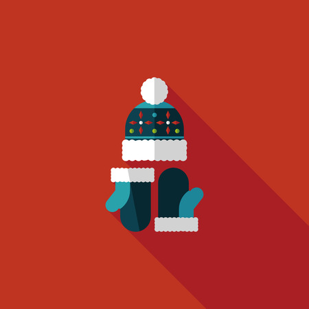 Christmas accessories flat icon with long shadowのイラスト素材