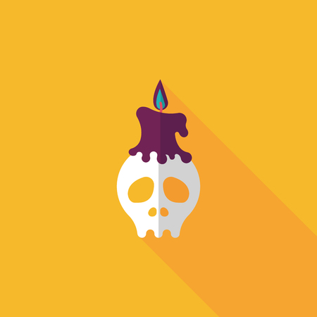Skull flat icon with long shadowのイラスト素材