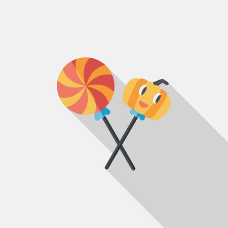 Halloween candy flat icon with long shadowのイラスト素材
