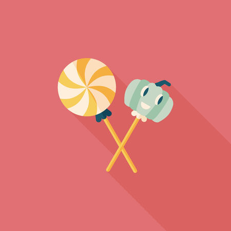 Halloween candy flat icon with long shadowのイラスト素材