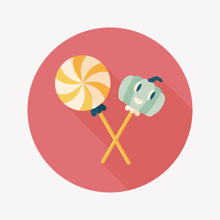 Halloween candy flat icon with long shadowのイラスト素材