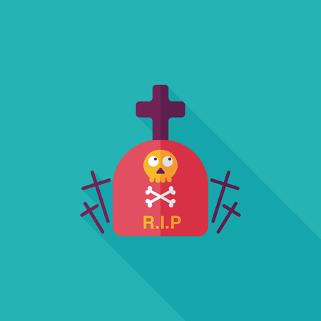 grave flat icon with long shadowのイラスト素材