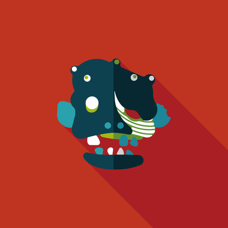 Frankenstein flat icon with long shadowのイラスト素材