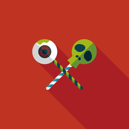 halloween candy flat icon with long shadowのイラスト素材