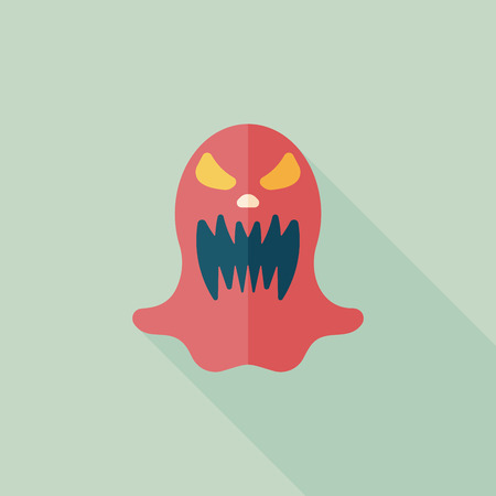 ghost flat icon with long shadowのイラスト素材