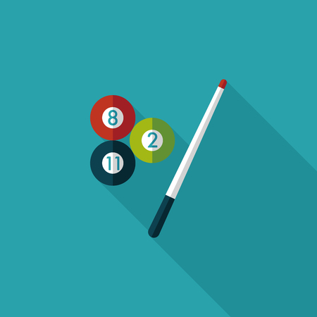 billiards flat icon with long shadowのイラスト素材