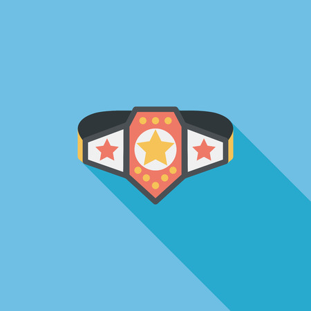 Championship belt flat icon with long shadowのイラスト素材