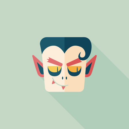 Vampire flat icon with long shadowのイラスト素材
