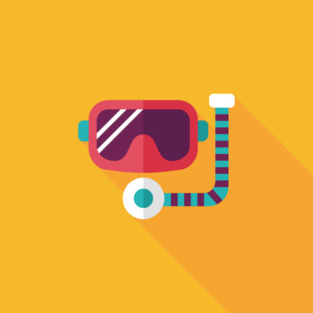 Mask and snorkel flat icon with long shadowのイラスト素材