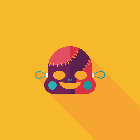 Frankenstein flat icon with long shadowのイラスト素材