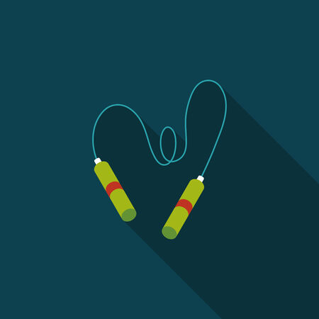 Skipping rope flat icon with long shadowのイラスト素材