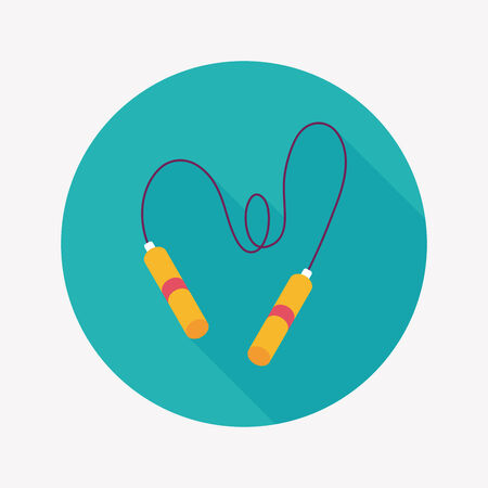 Skipping rope flat icon with long shadowのイラスト素材