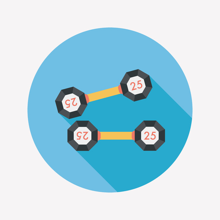 dumbbell flat icon with long shadowのイラスト素材