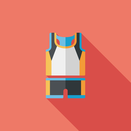 basketball clothing flat icon with long shadowのイラスト素材