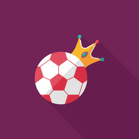soccer ball flat icon with long shadowのイラスト素材