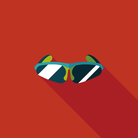 bike sunglasses flat icon with long shadowのイラスト素材