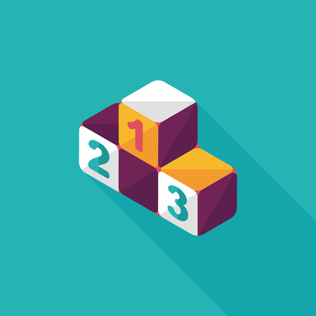 winner podium flat icon with long shadowのイラスト素材