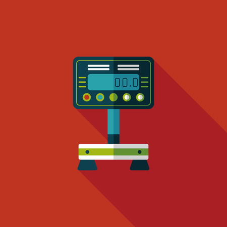 Weight scale flat icon with long shadowのイラスト素材