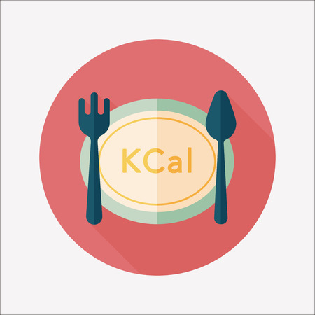 calories diet flat icon with long shadowのイラスト素材
