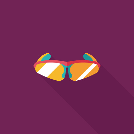 bike sunglasses flat icon with long shadowのイラスト素材