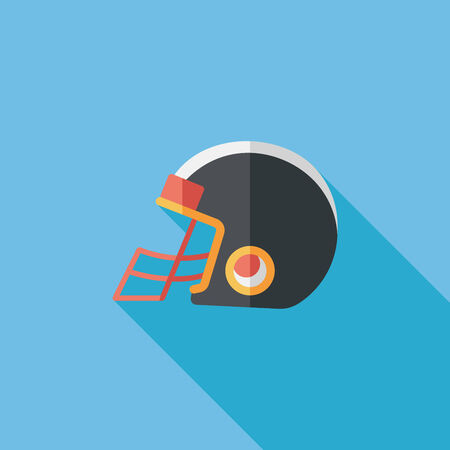 american football helmet flat icon with long shadowのイラスト素材