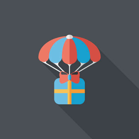 Christmas gifts flat icon with long shadow,eps10のイラスト素材