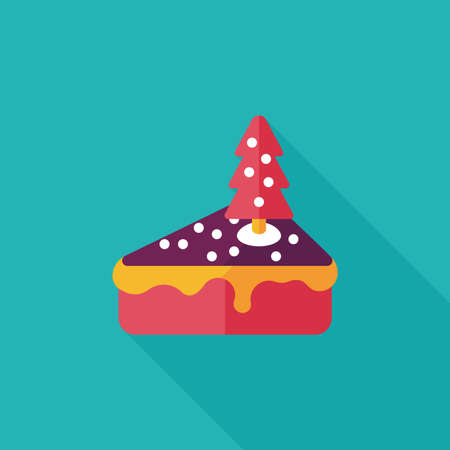 Christmas cake flat icon with long shadow,eps10のイラスト素材