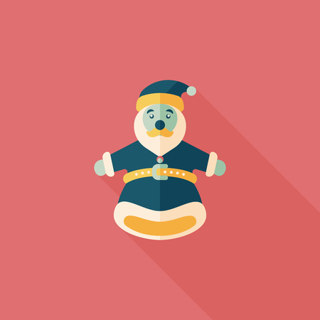 Santa Claus hand puppet flat icon with long shadow,eps10のイラスト素材