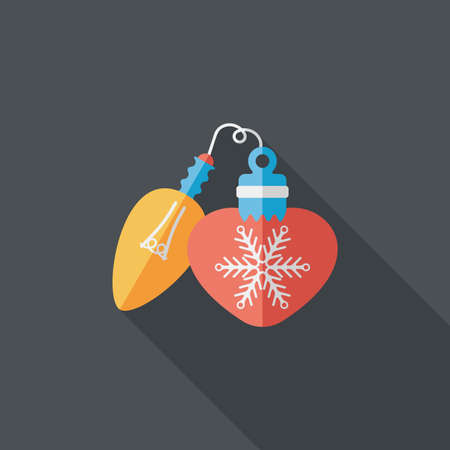 Christmas light bulb flat icon with long shadow,eps10のイラスト素材