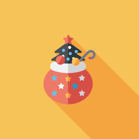 Santa Clausâs gifts flat icon wtih long shadow,eps10のイラスト素材