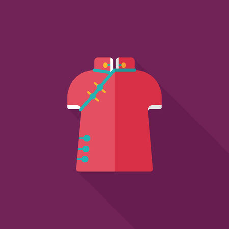 Chinese Cheongsam flat icon with long shadow のイラスト素材