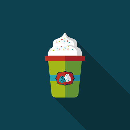 milk cream coffee flat icon with long shadow,eps10のイラスト素材