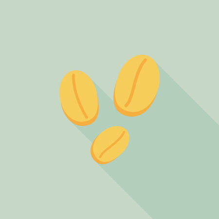 coffee bean flat icon with long shadow,eps10のイラスト素材