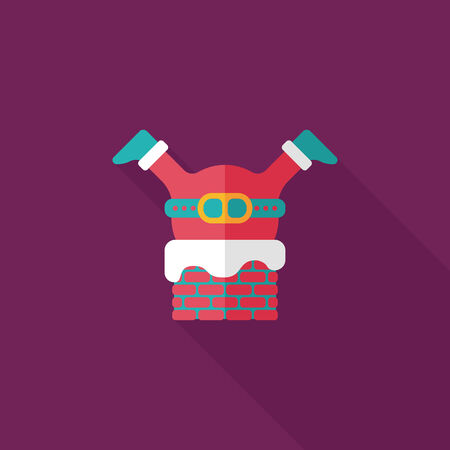 Santa Claus flat icon with long shadow のイラスト素材