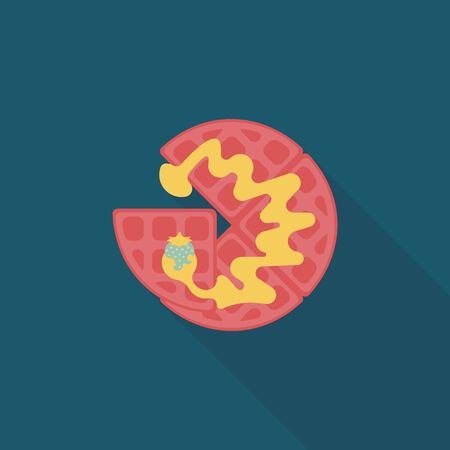 pancake flat icon with long shadowのイラスト素材