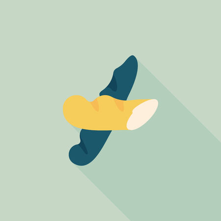 French bread flat icon with long shadowのイラスト素材