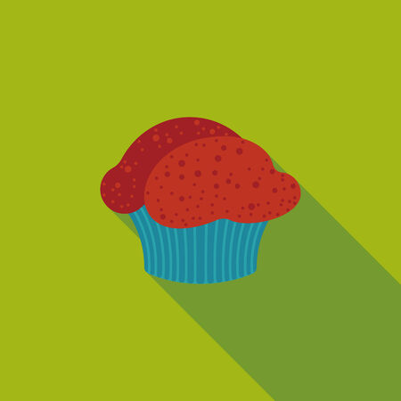 cupcake flat icon with long shadowのイラスト素材