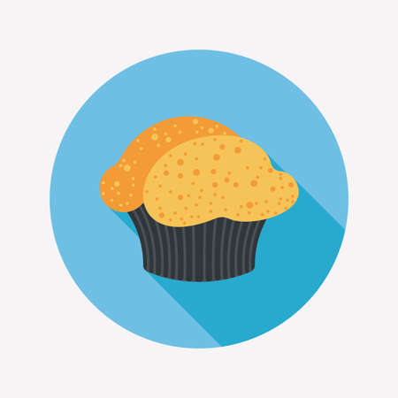 cupcake flat icon with long shadowのイラスト素材