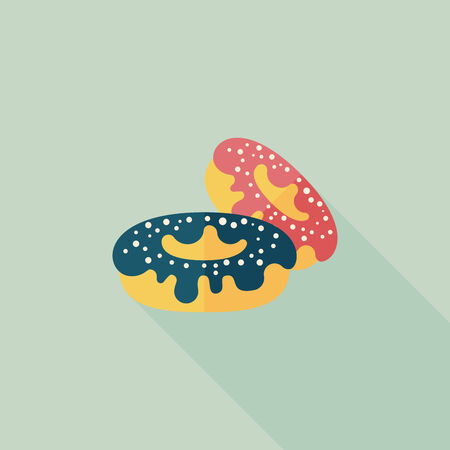 donut flat icon with long shadowのイラスト素材