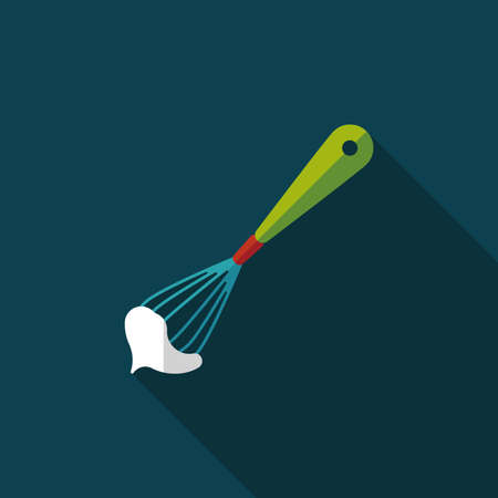 kitchenware beater flat icon with long shadowのイラスト素材