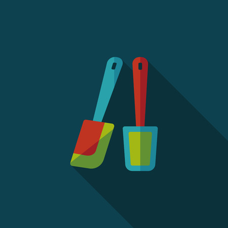 kitchenware beater flat icon with long shadowのイラスト素材