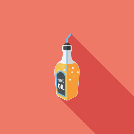 kitchenware oil flat icon with long shadowのイラスト素材