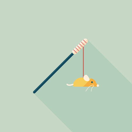 Pet cat toy flat icon with long shadow,eps10のイラスト素材