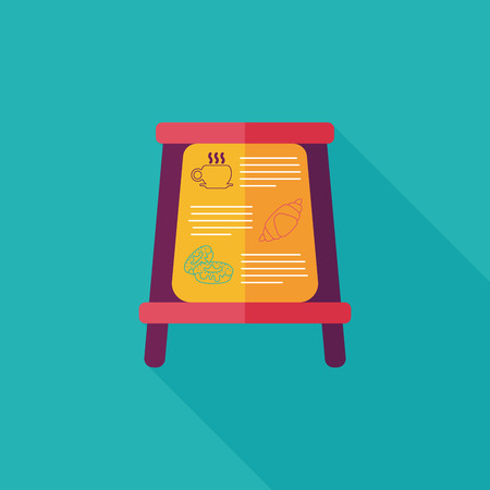 Coffee shop signs flat icon with long shadowのイラスト素材