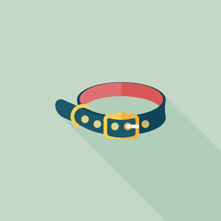 Pet dog chains flat icon with long shadowのイラスト素材
